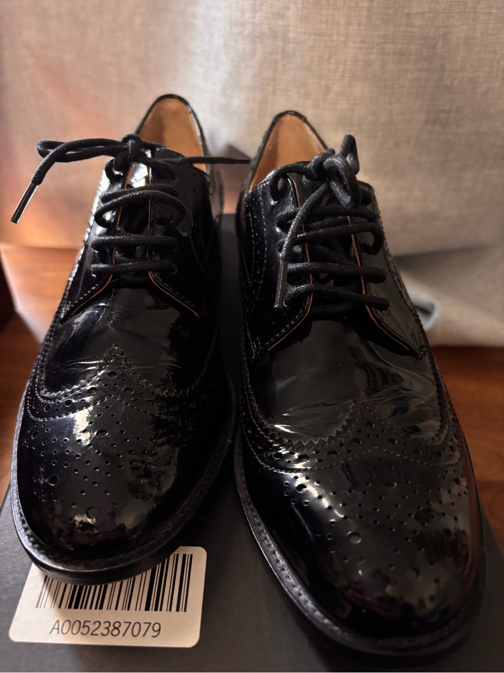 Banana Republic Black Patent Wingtip Oxfords
